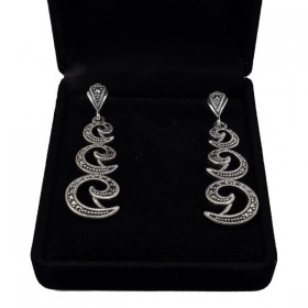 Sidabriniai auskarai su markazitais ESA205