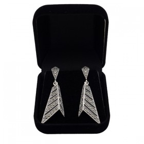 Sidabriniai auskarai su markazitais ESA106