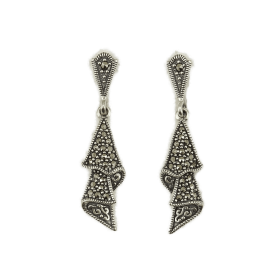 Sidabriniai auskarai su markazitais ESB149