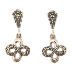 Sidabriniai auskarai su markazitais ESB123