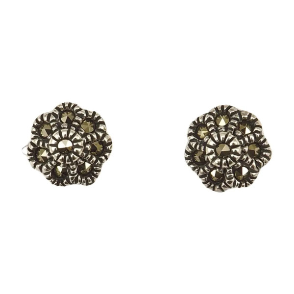 Sidabriniai auskarai su markazitais ESB136