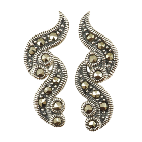 Sidabriniai auskarai su markazitais ESB152