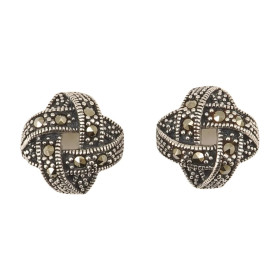 Sidabriniai auskarai su markazitais ESB221